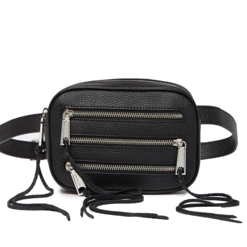 Rebecca Minkoff Black pebbled leather Crossbody Belt bag